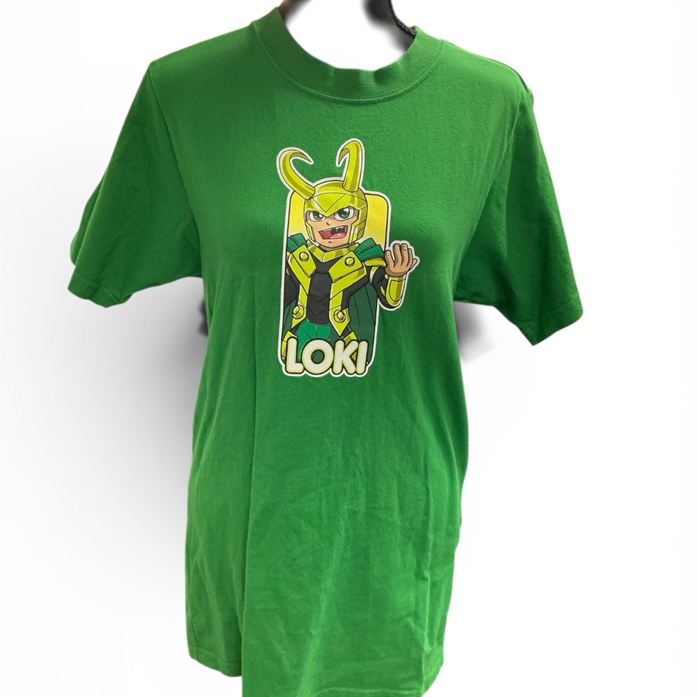Marvel Green Loki Cartoon Graphic Tee